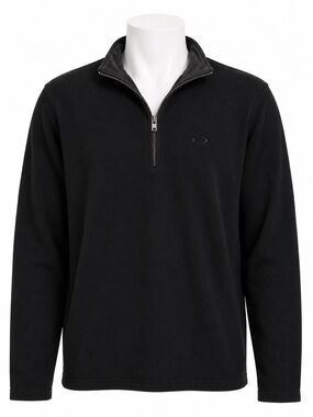Size M Oakley Men’s Black Quarter Zip Pullover Sweater Casual Athletic
